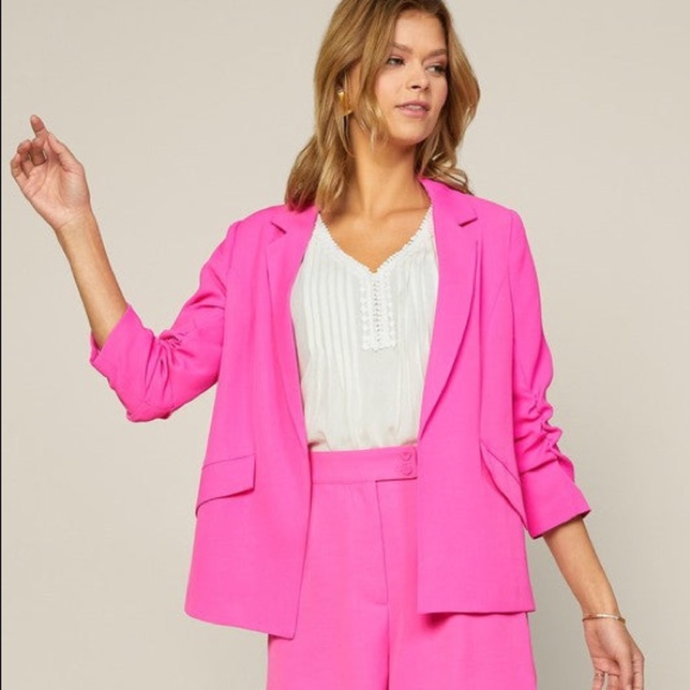 Skies are Blue Pretty in Pink Blazer